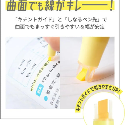 PILOT KIRE-NA Highlighter Pen Set Dual Tip Colroed Highlighter Pastel/Basic Chisel/Fine Tip, Quick-Dry Pigment Ink, SKIW-1-5C1