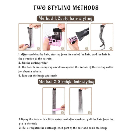 2PC synthetic Bangs Wig Hair Extensions Curly Clip-on Hair Front Side Long Wavy Blone Bangs With Clip Invisible Fringe Fake Hai