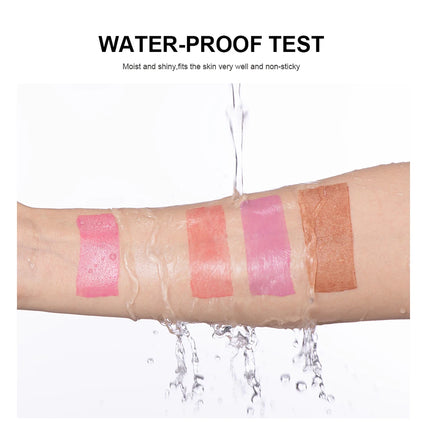 Lakerain Hydrating Glow Blush Waterproof Non-sticky Natural Saturated Blush Stick Long-lasting Moisture Brightening Jelly Blush