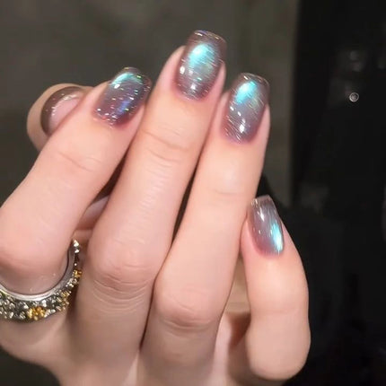 MN 10ML 2026 New Cyber Fluorite Cat Eye Gel Polish Iridescent Glass Bead Porcelain White Light-Chasing Cat Eye Nail Art Supplies