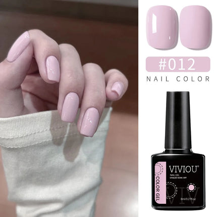 VIVIOU 12Solid Color Nail Polish Phototherapy Glue Set Professional Nail Shop Special Kit Nail Art Semi Permanent UV LED Gel Kit