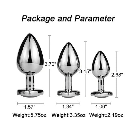 3PCS S/M/L Metal Anal Plug Butt Plug Sex Toy Butt Toy for Women Men Couples Gay Adult Game Masturbator Anal Diamond Sex Shop