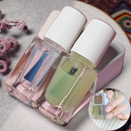 D01 water-based armor oil 2-Bottle Set No-Bake Nail Polish Quick-Dry Long-Lasting Peelable Water-Based Nail Polish Kit