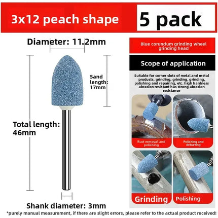 Small grinding wheel grinding head Blue corundum 3mm metal rust removal polishing electric grinding head