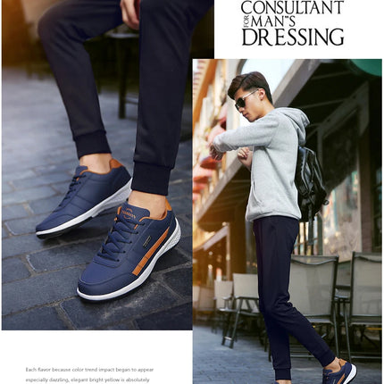 Pu Leather Men Shoes Sneakers Trend Casual Breathable Leisure Male Sneakers Non-Slip Footwear Vulcanized Shoes Tenis Masculino