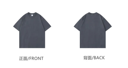 600G Heavy Cotton Short-sleeved T-shirt Men's and Women's Summer Loose Casual Trend Versatile Round Neck Half-sleeved Clothes