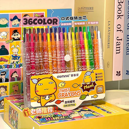 36/12 Pcs Rotate Color Crayola Set Washable Crayons for Kids Bulk Crayons for Arts & Crafts Back To School Art Supplies Crayons