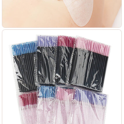 NEW 50Pcs Makeup Eyelash Brushes Disposable Crystal Eyebrow brush Diamond Handle Mascara Wand Applicator Lashes Extension Tools