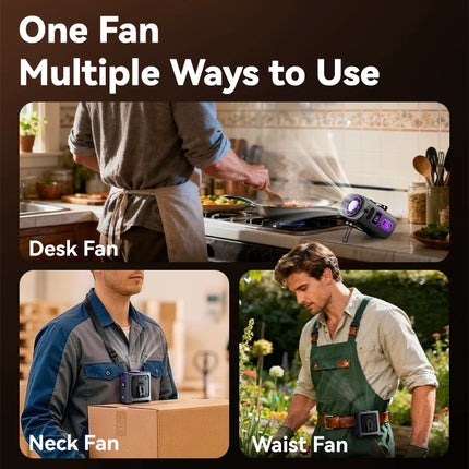 MUXNW Rechargeable Waist Fan Clip On Cooling 8000mAh Portable for Camping Outdoor