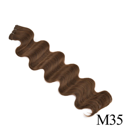Synthetic Long Straight Hair Bundles Extensions Smooth Ombre Brown Hair Weaving Synthetic Straight Hair Bundles Full to End