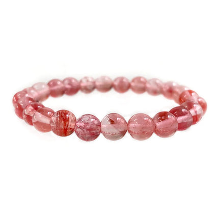 Natural Stone Pink Zebra Beaded Bracelet 6/8mm Dalmatian Jasper Rhodochrosite Agate Bracelet Gemstone Beads Bracelet