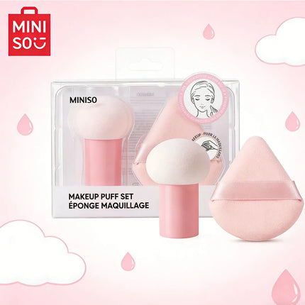 MINISO Soft Skin Friendly Easy Foundation Powder Puff Set Foundation Pad Powder Sponge Face Concealer Applicator Makeup Tool