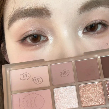 12Color Pink Brown Eye Shadow Tray Pearl Glitter Earth Matte Chocolate Eyeshadow Palette Korea Low Saturation Eye Pigment Makeup