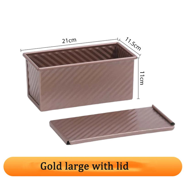 Rectangle Loaf Pan Baking Toast Pullman Box Tray Cake Tin Pans Molds Mold Lid Plates Making Non French Tool Metal Nonstick Mould