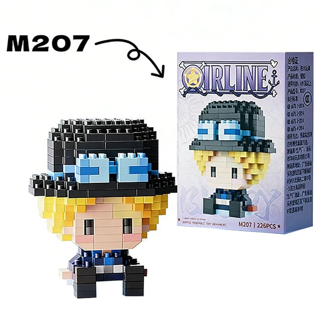 Anime Building Block Chopper Buggy  Assembly Micro Building Block Zoro Robin Character Model Mini Bricks Figure Toys For Gift