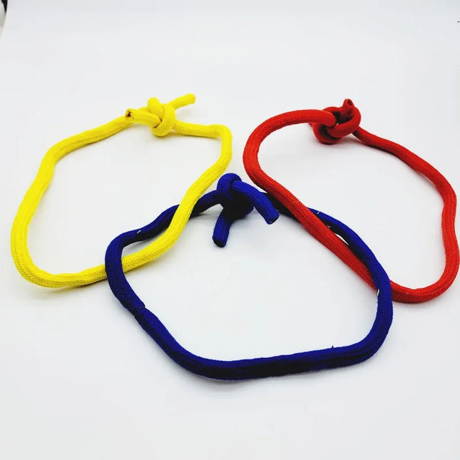 Professional Triple Color Linked Rings Magic Trick Magnetic Gimmick Rope Set for Stage Illusions (3 Ropes with Hidden Mechanism)