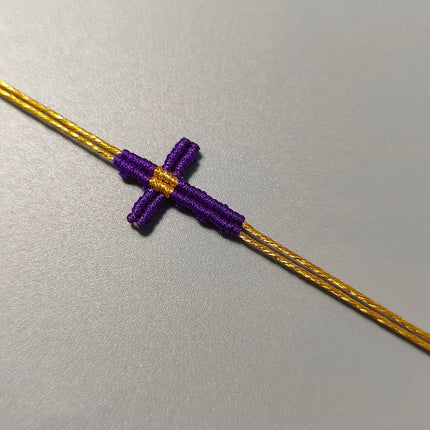 Hand-Woven Macrame Cross Bracelet Adjustable Bohemian Style Jewelry for Women Girls