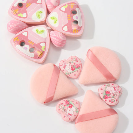 Rice Ball Cat 12-Piece Set, Expands When Exposed to Water, Dual-Use for Wet and Dry, Makeup Sponge Suitable for All Skin Types