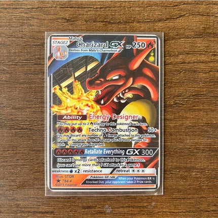 Charizard Theme Metal Collectible Cards Arceus Mewtwo.Super Lehiram ，6Pcs Gold Foil Fan Art Trading Cards Collection Toy Gift