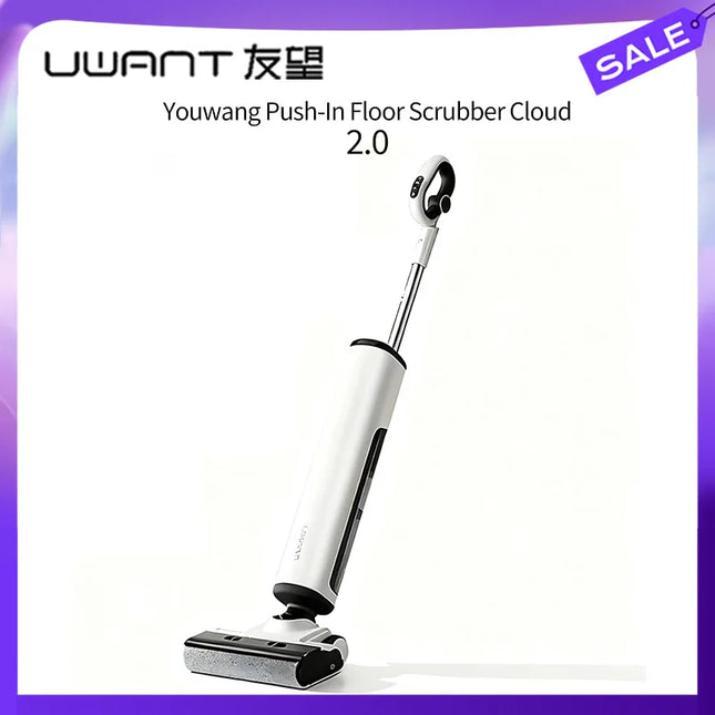 UWANT Wireless Floor Scrubber Cloud 2.0 Pro, 23000Pa Suction/Real-time Electrolytic Water Sterilization/Self-cleaning & Drying