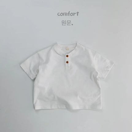 2026 Summer Kids Short Sleeved T-shirt 2-6Y Thin Girls Solid Color Polo Shirt Children Korean Style Clothes Boys Bowling Shirt