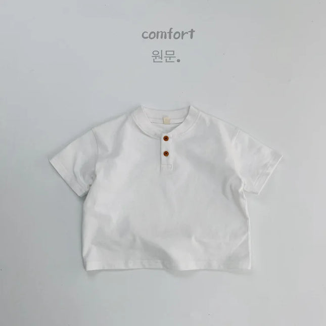 2026 Summer Kids Short Sleeved T-shirt 2-6Y Thin Girls Solid Color Polo Shirt Children Korean Style Clothes Boys Bowling Shirt
