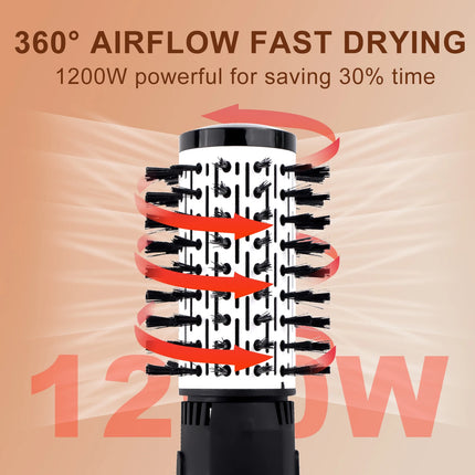 Hatteker EU 4-Head Hair Dryer Hot Air Brush Strong Wind Electric Straightener Curler Roller Comb Blower Styling Tool for Women