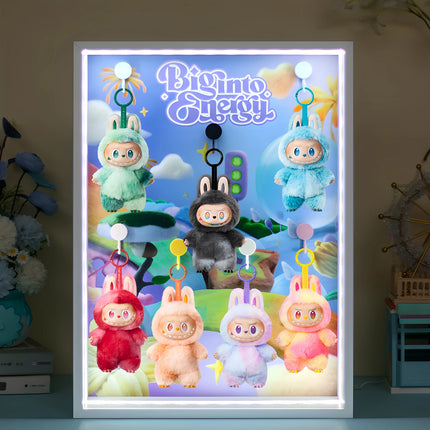 THE MONSTERS LABUBU High Energy Series Wooden Display LED Light Wall Mount Doll Storage Box Blind Box Collector Cabinet Home