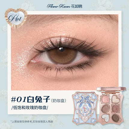 Flower Knows Series Shell Strawberry Angel Moonlight Mermaid Jewel Eyeshadow Palette 5 Colors Pearlescent Mashed Potatoes