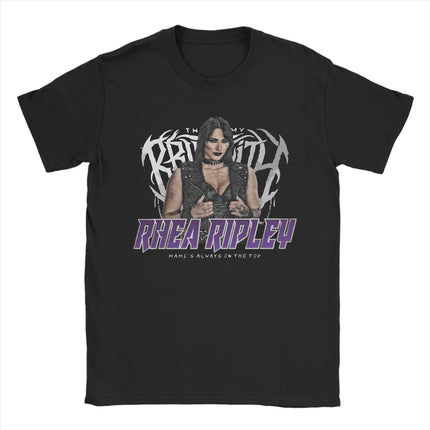 Rhea Ripley B4B Edition T Shirt Men's Cotton Clothes Harajuku  Round Neck Short Sleeve