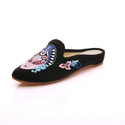 Chinese Style Summer Harajuku Slippers Women Shoes for Women Fashion Casual Vintage Embroidery Ethnic Style Streetwear