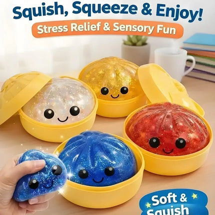 Mystery Dumpling Toy Squishy Glitter Dumpling Pressure Ball Slow Rebound Soft Pinch Decompression Office Home Squeeze Toy XMAS
