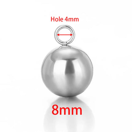 20pcs Stainless Steel Solid Ball Beads Charms Pendants for Necklaces Making DIY Jewelry Earrings Bracelets Findings Wholesale