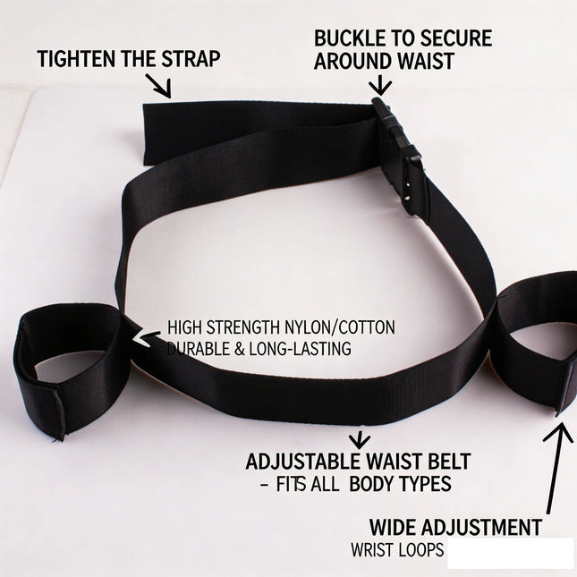 Bondage Restraints Sex Kit Handcuffs with Waist Erotic Adult Games Flirt Toys for Men Women Wrist-to-Waist Belt Ankle Cuffs