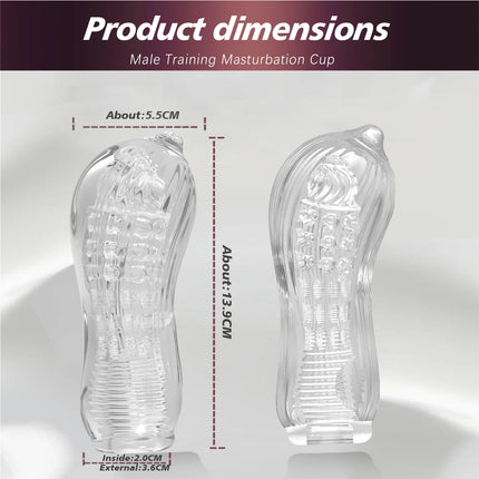 Male Masturbation Soft Rubber Transparent Vaginal Manual Penis Sports Cup Masturbator Adult Rooster Sex Toy Erotic Products