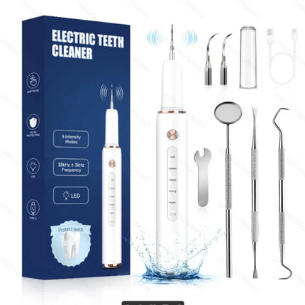 CURVY MOON T4 Electric Ultrasonic Tooth Cleaner Tartar Remover Tooth Stain Cleaning Tools Personal Teeth Whitening Home Care