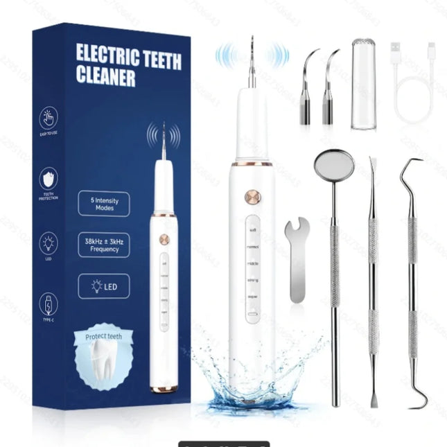 CURVY MOON T4 Electric Ultrasonic Tooth Cleaner Tartar Remover Tooth Stain Cleaning Tools Personal Teeth Whitening Home Care