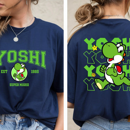 Super Mario Yoshi T-shirt Men and Women Summer Cotton Clothing Cartoon High Quality Round Neck Short Sleeved Tee Streetwear