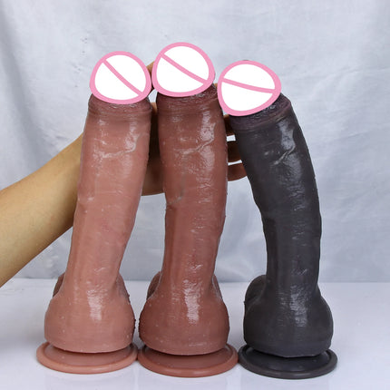 Yellow White Black Realistic Thick Huge Dildo Soft Anal Plug Masturbators Penis Adults Sex Toy for Women Suction Cup Big Dick