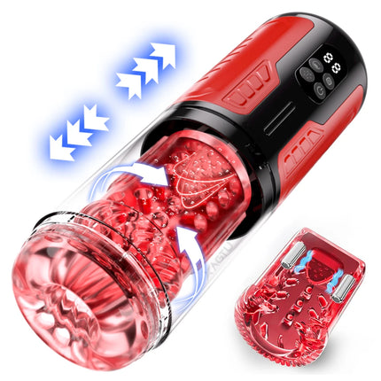 Automatic Male Masturbator Telescopic Rotation Vibration Man Masturbation Cup LCD Digital Simulation Blowjob Masturbator for Men