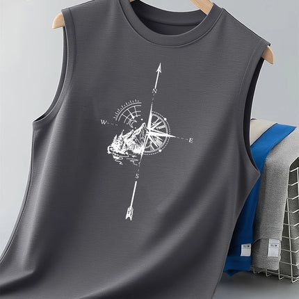 100% Pure Cotton Summer Men's Fashionable Casual Loose I DON'T CARE Letter Pattern Printed Fitness Sports Sleeveless Vest