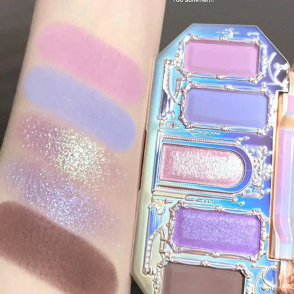 Flower Knows black Swan Ballet Eyeshadow Palette Matte Fine Shimmer Pearl Face Palette 6 Colour Glitter Eye Shadow