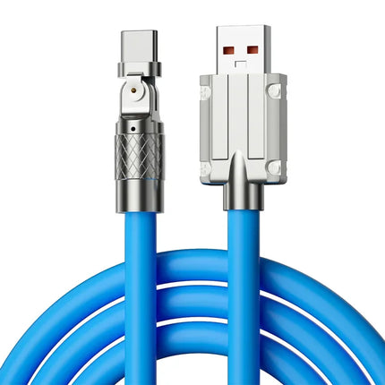 Type C Data Line 120w Fast Charging 6A 180 Rotating Ultra Fast Charging Line For Huawei for Samsung  Lengthened Silicone