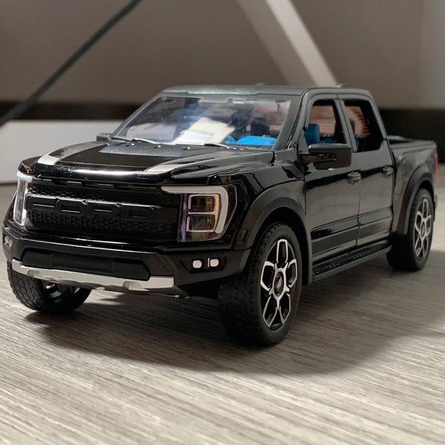 1:20 Ford Raptor F150 Pickup Truck Toy Car Model Alloy Diecast Doors Opened Pull Back Sound Light Scale Model Car Toys For Boys