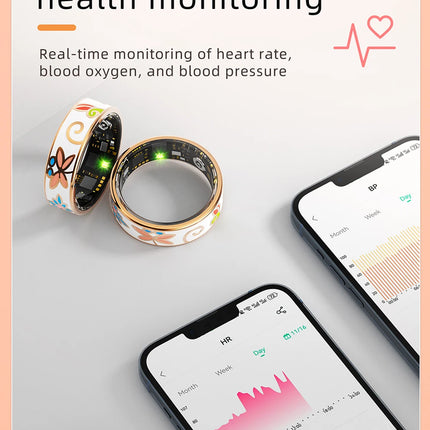 Color Enamels Craftsmanship Smart Ring for Women Sleep Monitoring Blood Oxygen Measurement Blood Pressure Multi-sports Modes