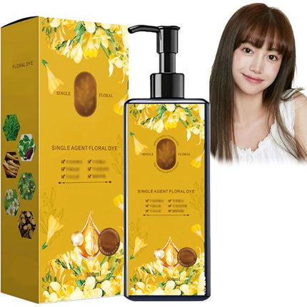 Nourishing Plant-Based Hair Color Long Lasting Natural HairDye Shampoo Plant Single Dose Floral Fragrance Dye Based HairDye