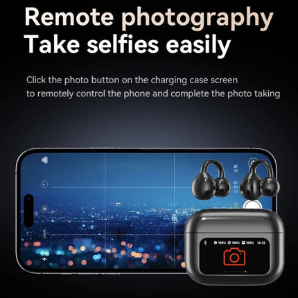 Touch Screen Bluetooth Headphones 144 Languages Real-time Translation Headphones Wireless Open Ear Clips Sports Gaming Earphone