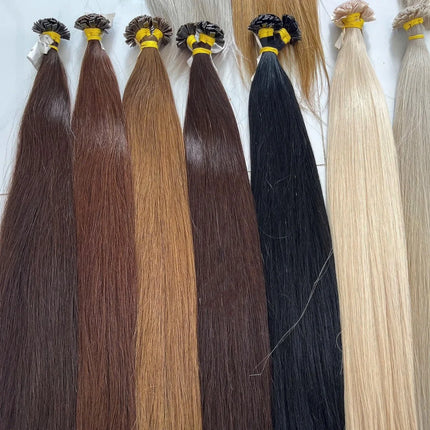 100% Human Hair for Women Straight Keratin Flat Tip Capsule High Quality Flat Tip Hair Extension Human Hair Natural 613# Ombre
