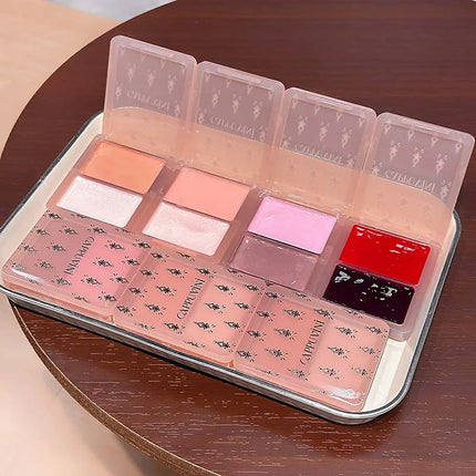 Cappuvini Double Water Glow Blush Cream Hydrating Blusher with Fine Shimmer Natural Makeup Effect Blush Palette