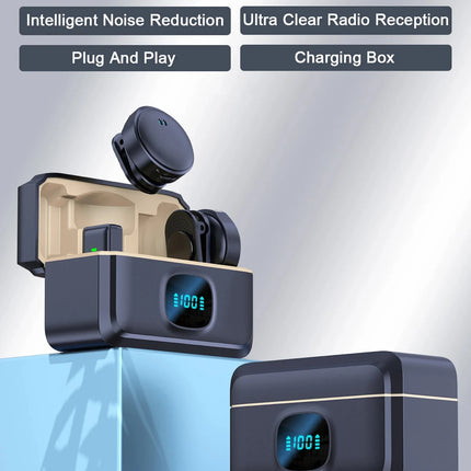 Lavalier Microphone 2.4GHz Wireless Microphone Magnetic Suction Microphone With Charging Case For Video Recording Plug and Play
